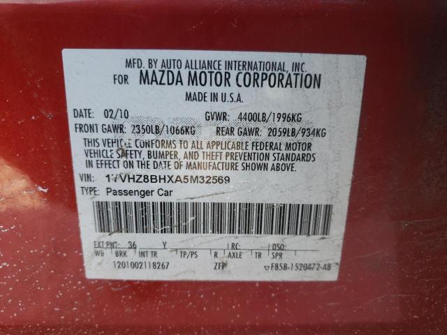 Photo 10 from auction – 2010 MAZDA 6 with VIN 1YVHZ8BHXA5M32569