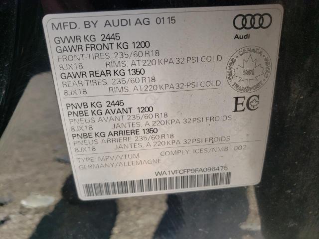 Photo 10 from auction – 2015 AUDI Q5 PRESTIG with VIN WA1VFCFP9FA096475