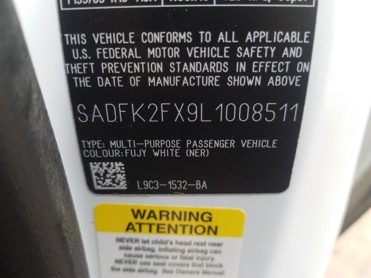 Photo 10 from auction – 2020 JAGUAR E-PACE with VIN SADFK2FX9L1008511