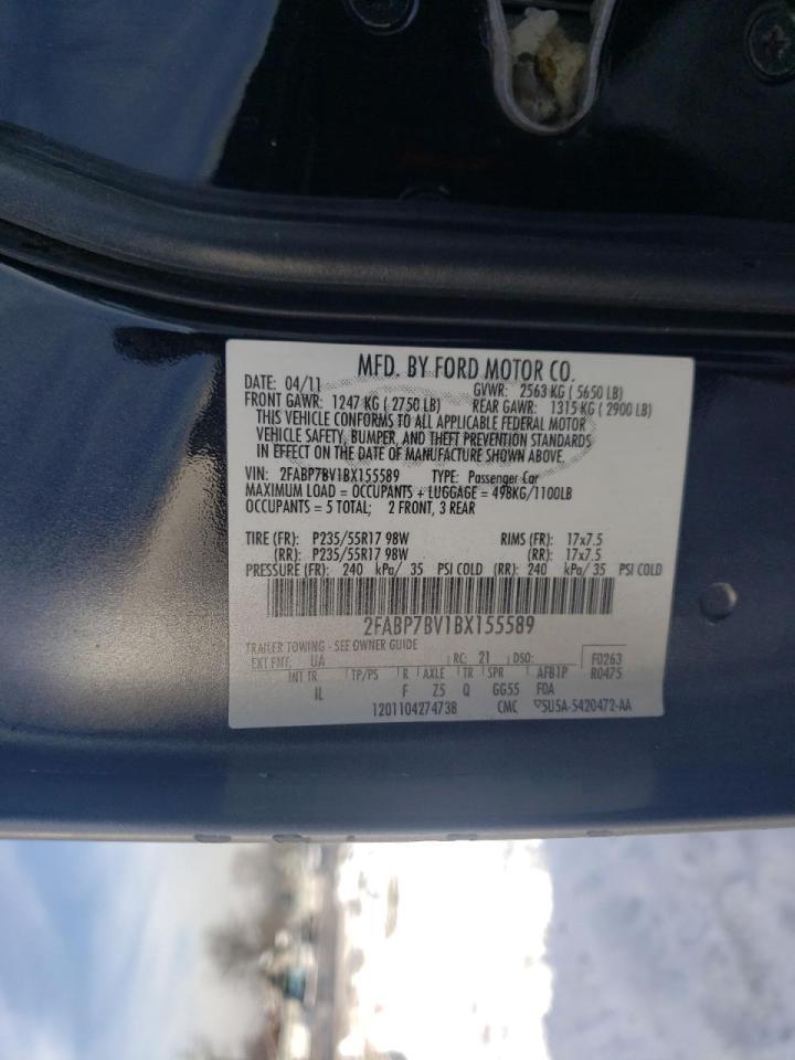 Photo 10 from auction – 2011 FORD CROWN VICT with VIN 2FABP7BV1BX155589