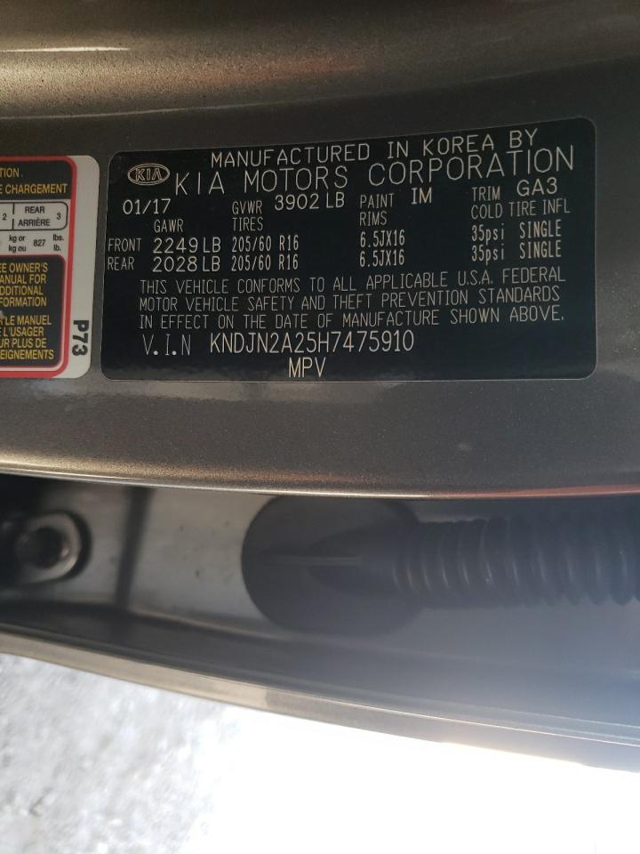 Photo 10 from auction – 2017 KIA SOUL with VIN KNDJN2A25H7475910