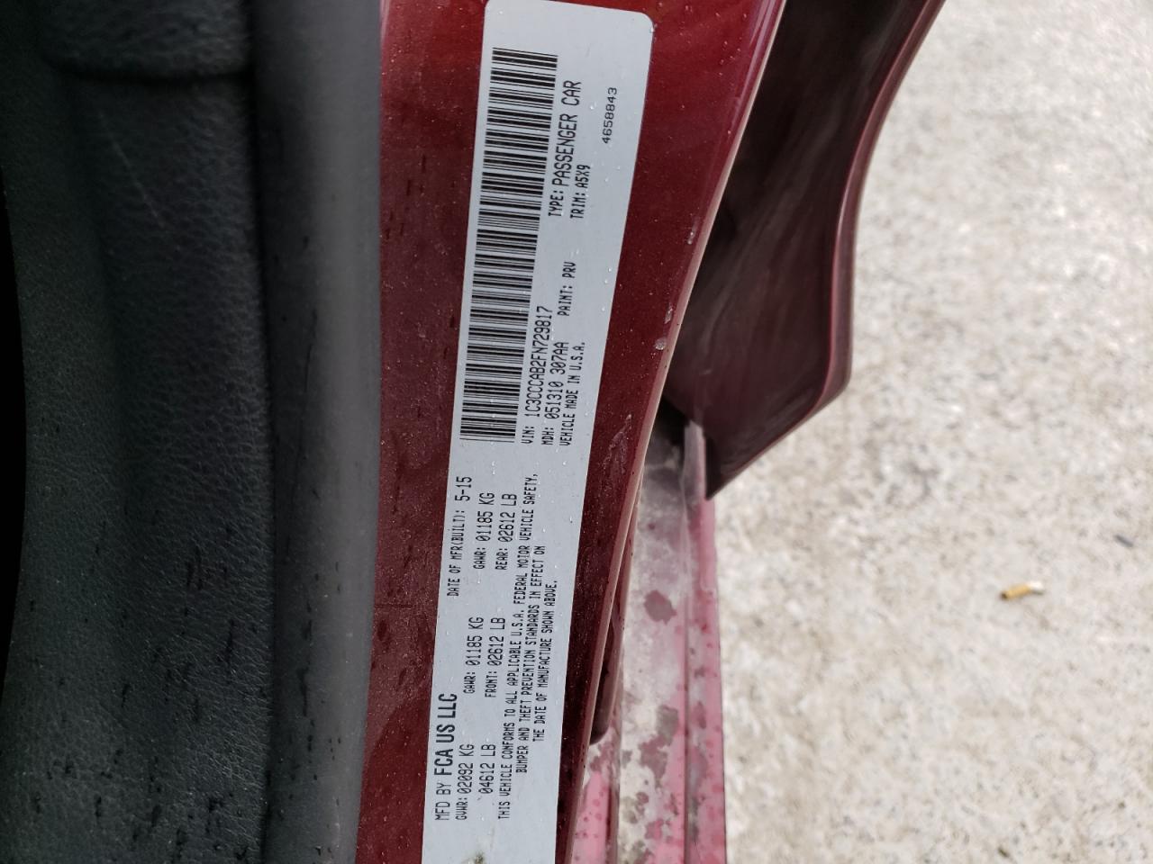 Photo 10 from auction – 2015 CHRYSLER 200 LIMITE with VIN 1C3CCCAB2FN729817