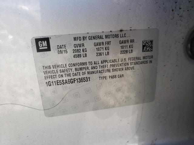 Photo 10 from auction – 2016 CHEVROLET MALIBU LIM with VIN 1G11E5SA6GF136531