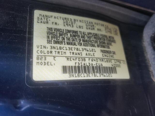 Photo 10 from auction – 2008 NISSAN VERSA S with VIN 3N1BC13E78L396121