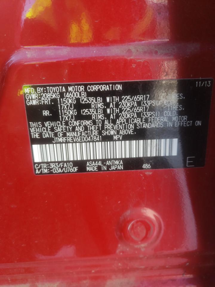 Photo 10 from auction – 2014 TOYOTA RAV4 XLE with VIN JTMRFREV6ED047841