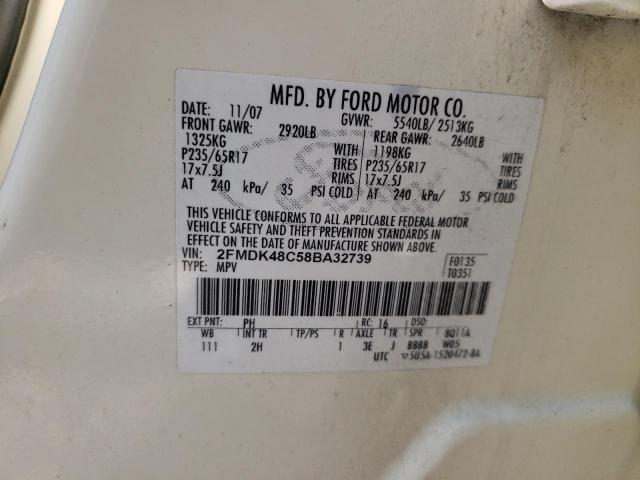 Photo 10 from auction – 2008 FORD EDGE SEL with VIN 2FMDK48C58BA32739
