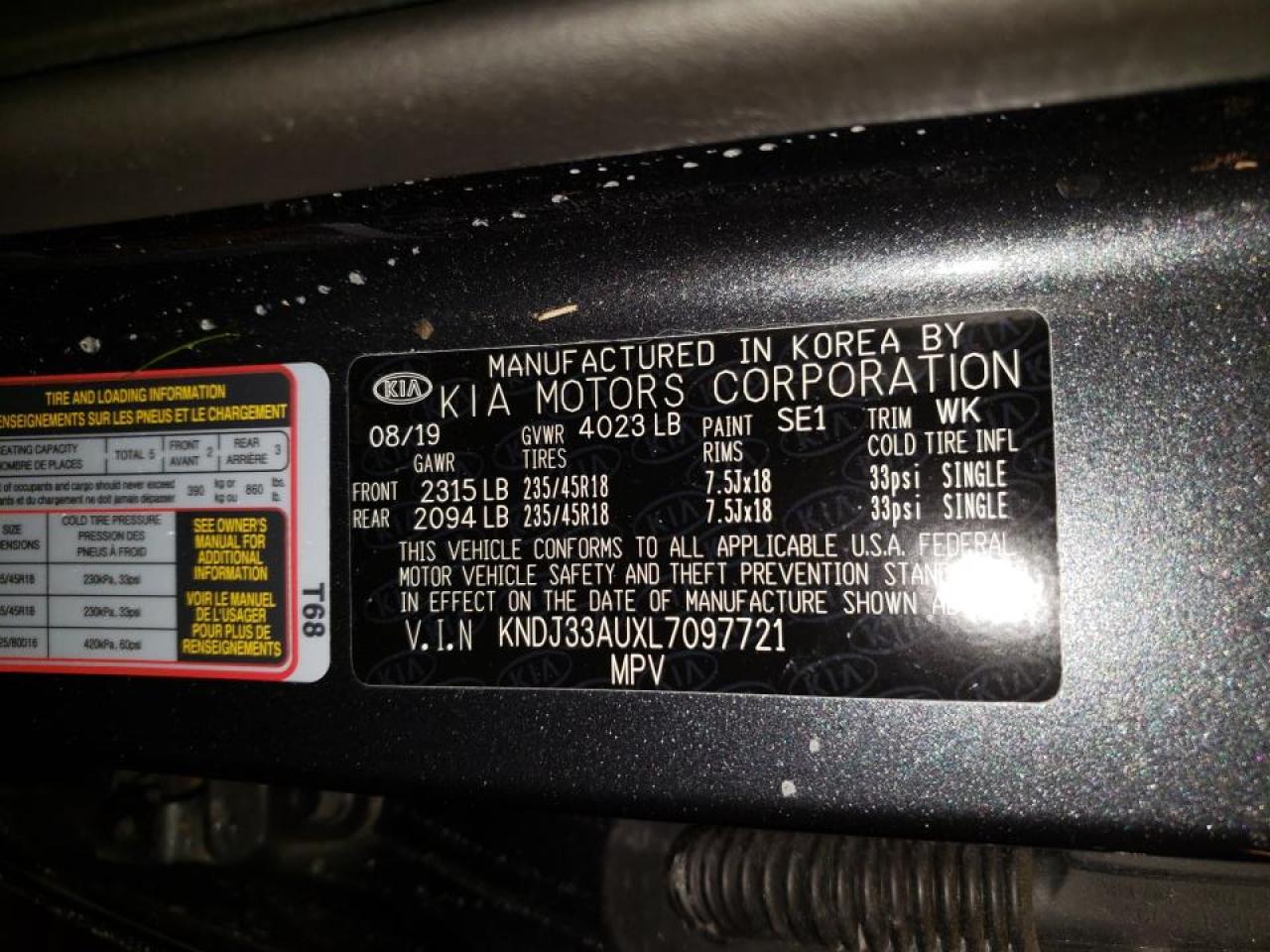 Photo 10 from auction – 2020 KIA SOUL EX with VIN KNDJ33AUXL7097721