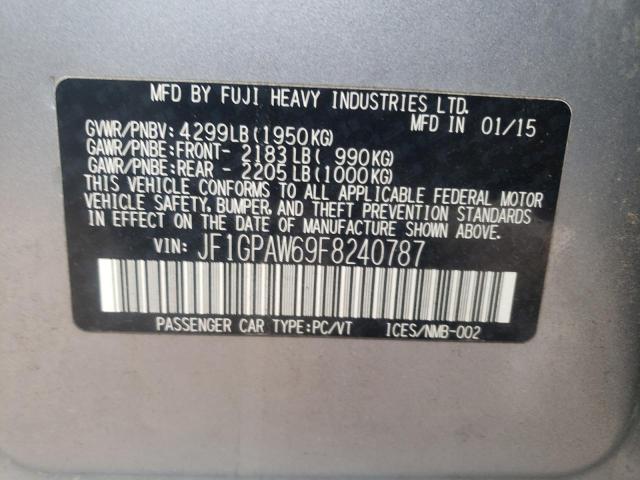 Photo 10 from auction – 2015 SUBARU IMPREZA SP with VIN JF1GPAW69F8240787