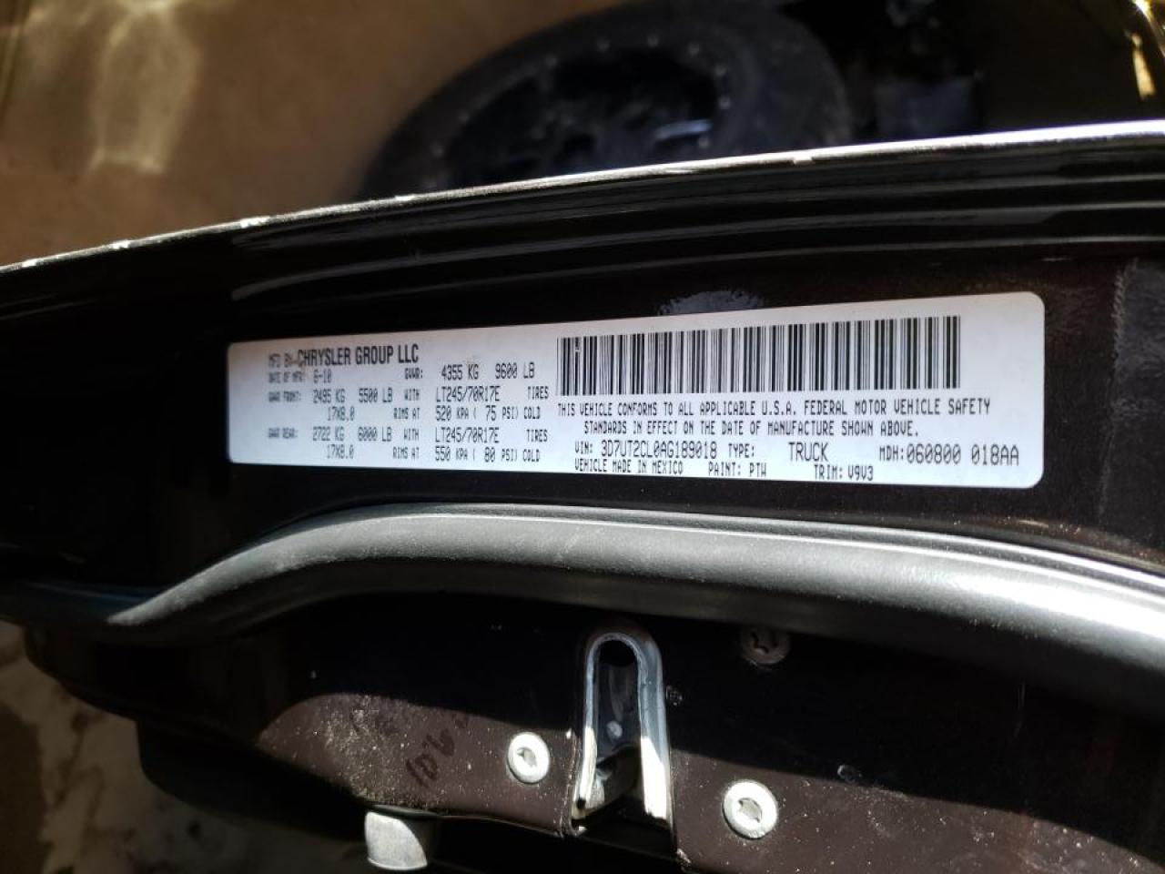Photo 10 from auction – 2010 DODGE RAM 2500 with VIN 3D7UT2CL0AG189018