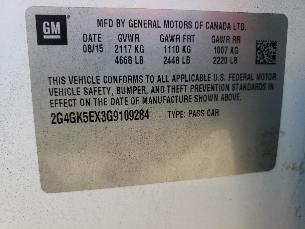 Photo 10 from auction – 2016 BUICK REGAL with VIN 2G4GK5EX3G9109284