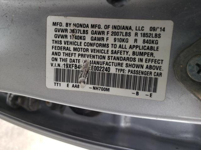 Photo 10 from auction – 2014 HONDA CIVIC HYBR with VIN 19XFB4F22EE002240