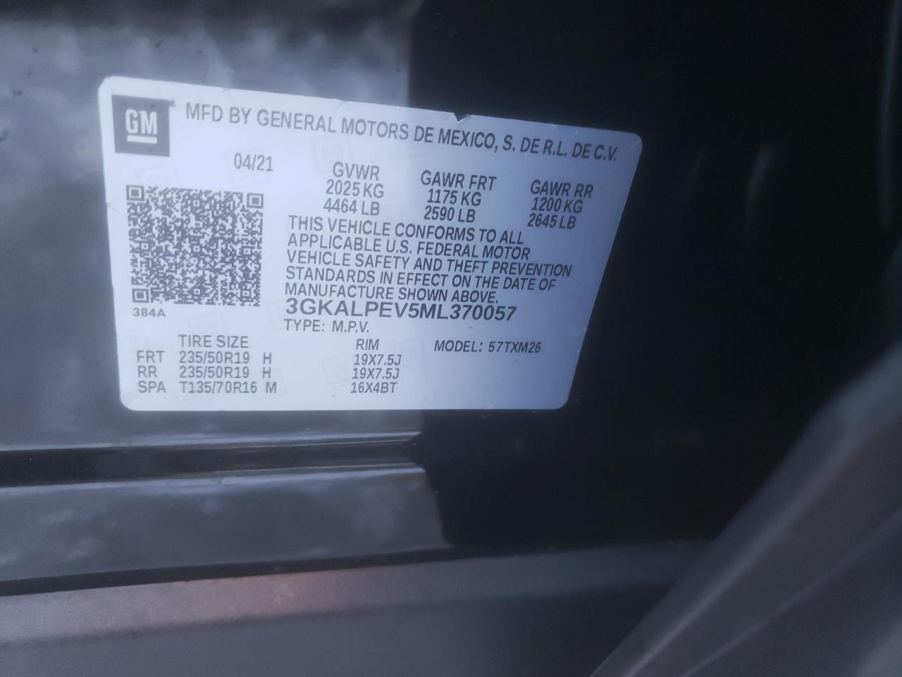 Photo 10 from auction – 2021 GMC TERRAIN SL with VIN 3GKALPEV5ML370057