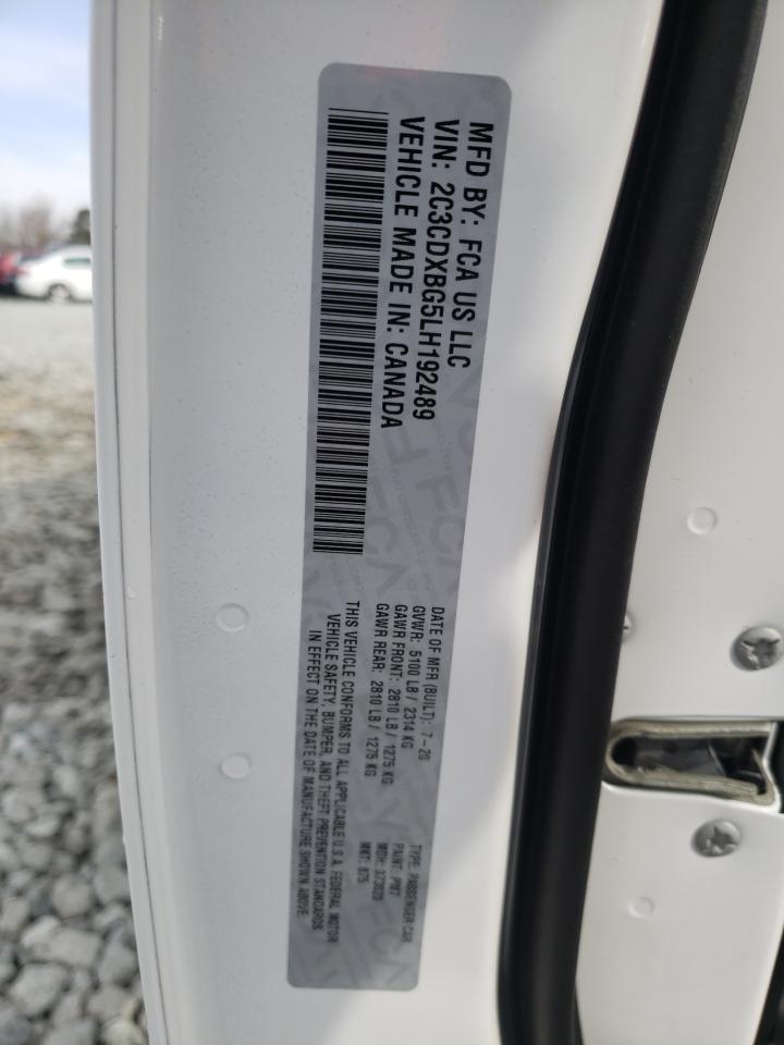 Photo 10 from auction – 2020 DODGE CHARGER SX with VIN 2C3CDXBG5LH192489