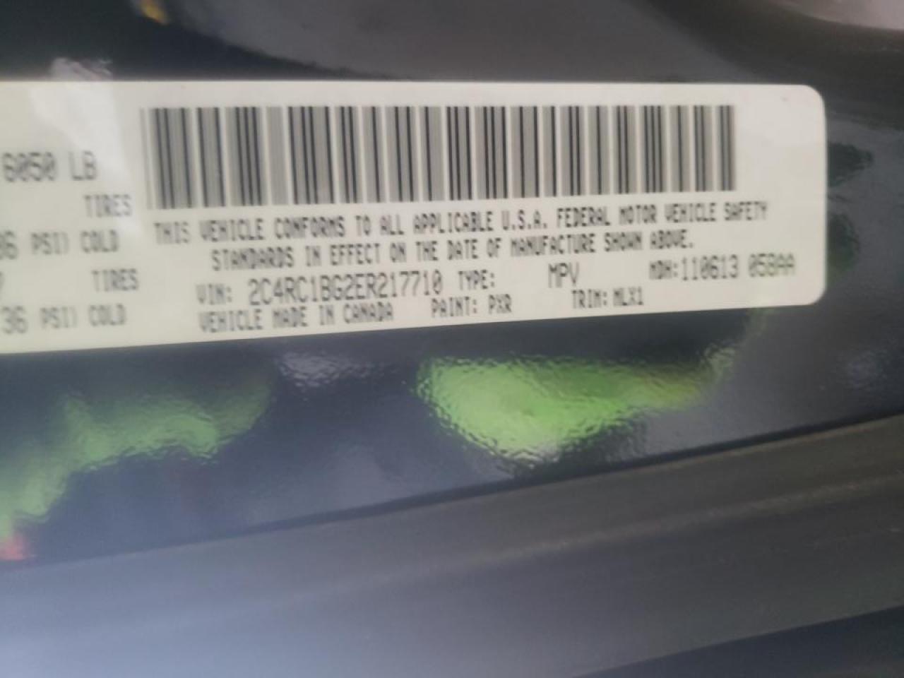 Photo 10 from auction – 2014 CHRYSLER TOWN & COU with VIN 2C4RC1BG2ER217710