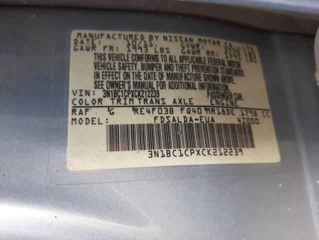 Photo 10 from auction – 2012 NISSAN VERSA S with VIN 3N1BC1CPXCK212239
