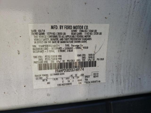 Photo 10 from auction – 2014 FORD TAURUS SEL with VIN 1FAHP2E82EG168574