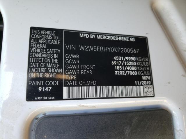 Photo 10 from auction – 2019 FREIGHTLINER SPRINTER 3 with VIN W2W5EBHY0KP200567