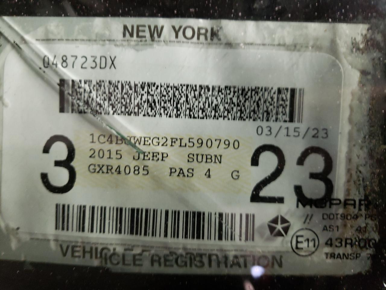 Photo 10 from auction – 2015 JEEP WRANGLER U with VIN 1C4BJWEG2FL590790