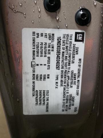 Photo 10 from auction – 2004 CHEVROLET VENTURE with VIN 1GNDX03E54D240297