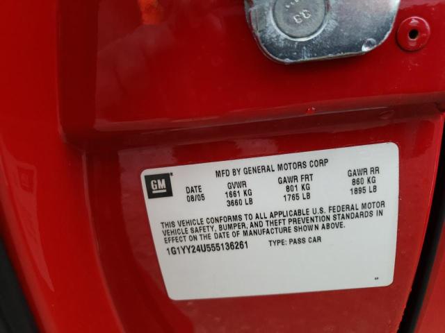Photo 10 from auction – 2005 CHEVROLET CORVETTE with VIN 1G1YY24U555136261