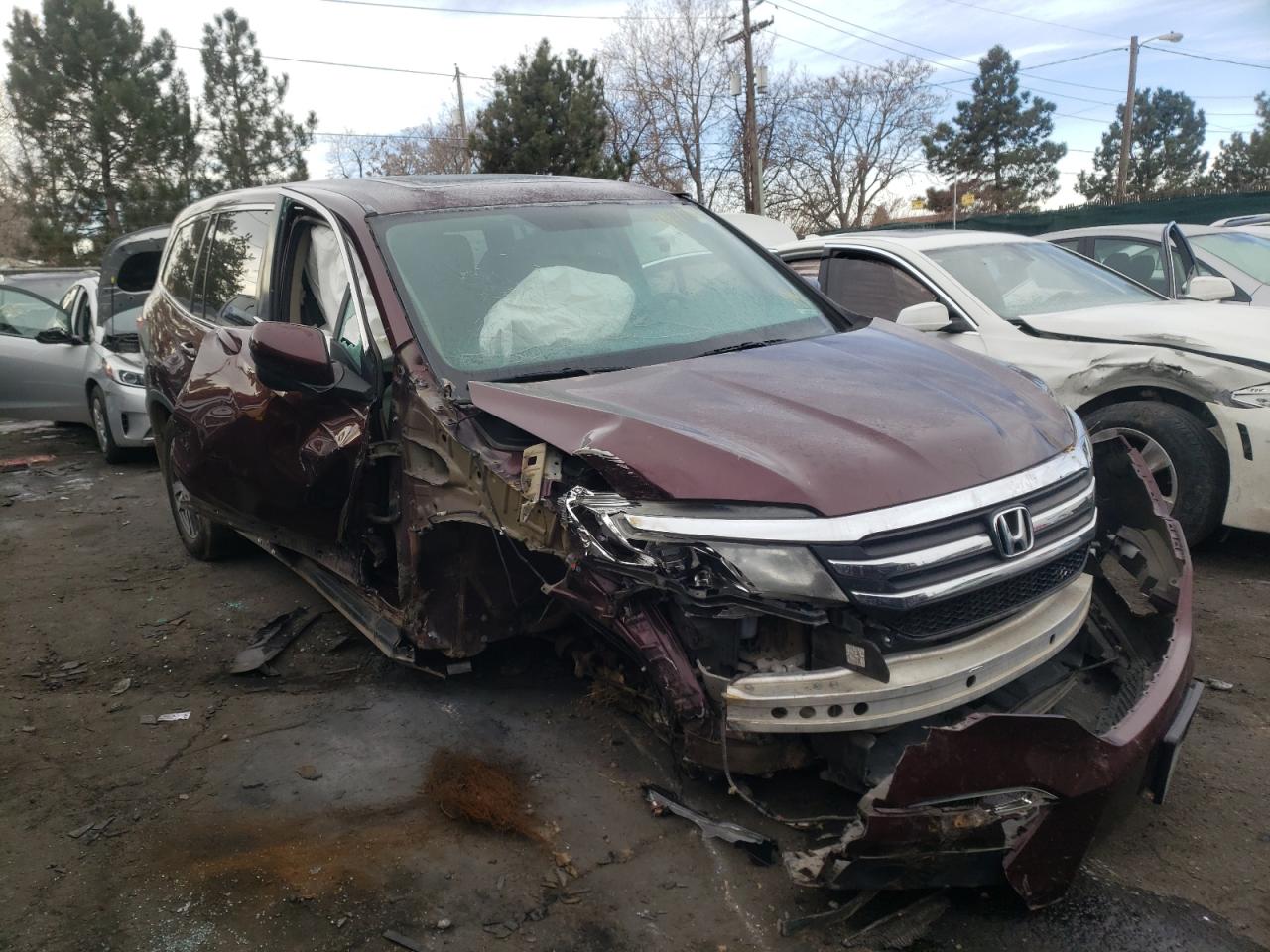 HONDA PILOT EXL 2016 with VIN 5FNYF6H55GB047136 - Photo from auction