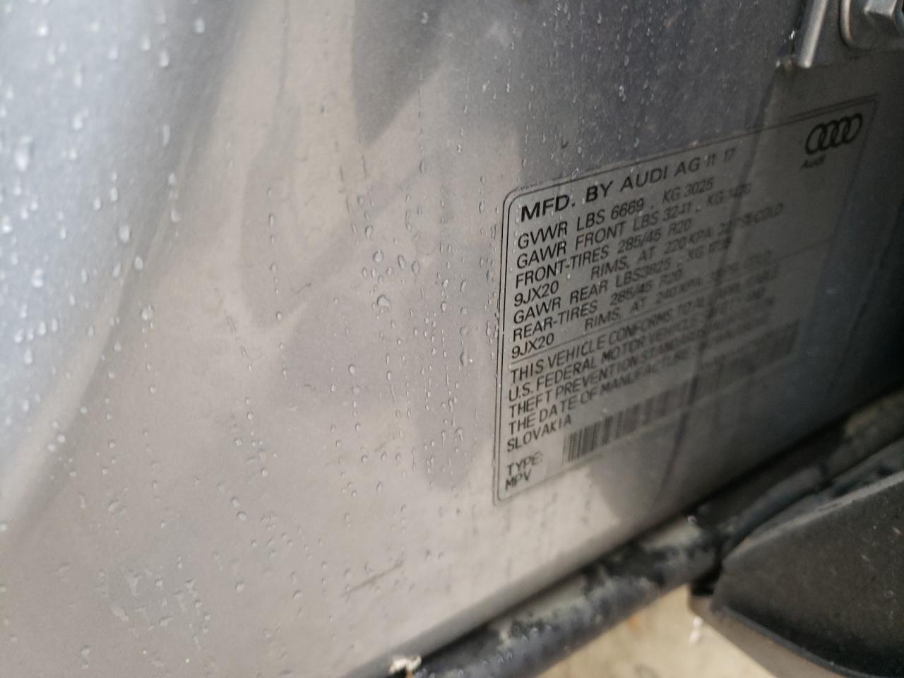 Photo 10 from auction – 2018 AUDI Q7 PRESTIG with VIN WA1VAAF7XJD022248