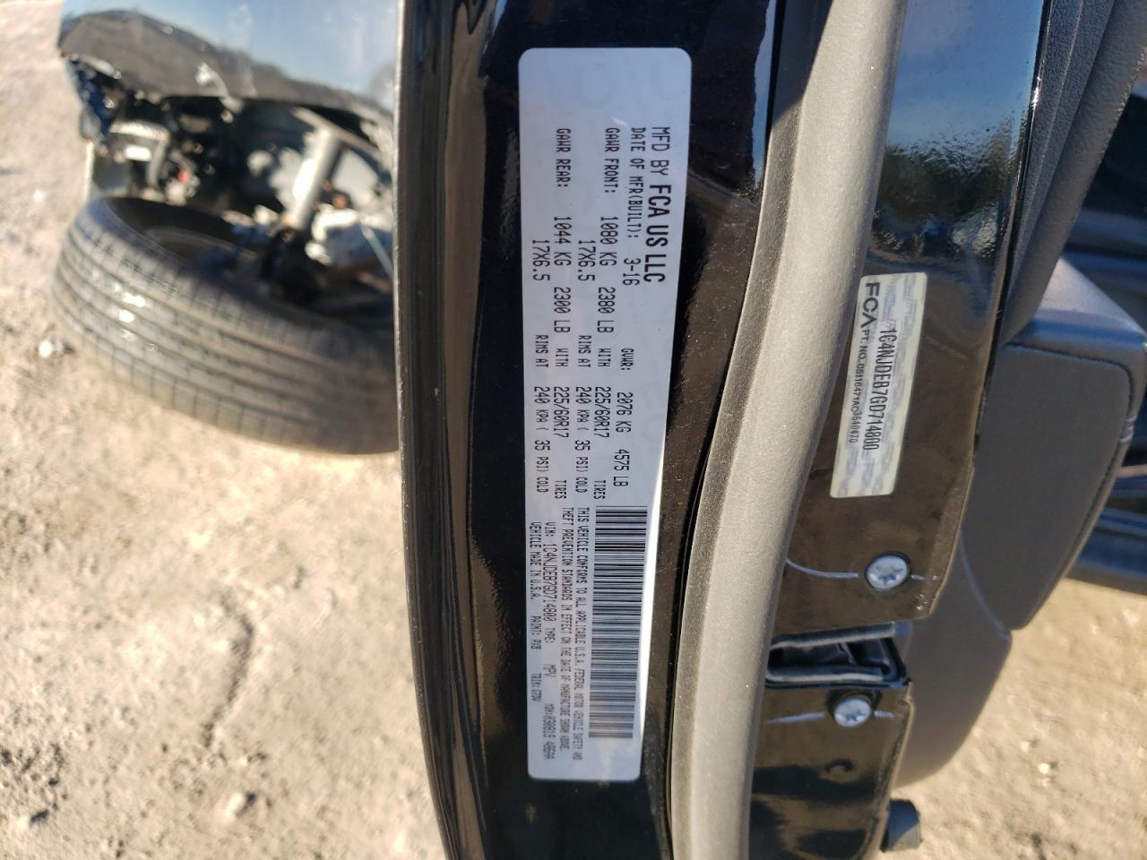 Photo 10 from auction – 2016 JEEP COMPASS LA with VIN 1C4NJDEB7GD714800
