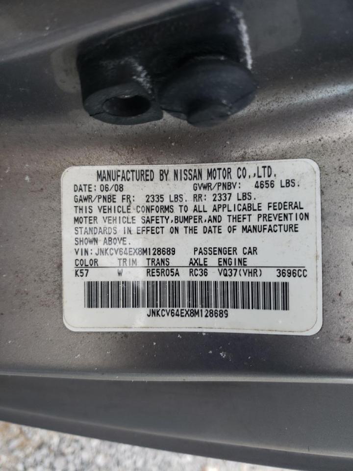 Photo 10 from auction – 2008 INFINITI G37 BASE with VIN JNKCV64EX8M128689