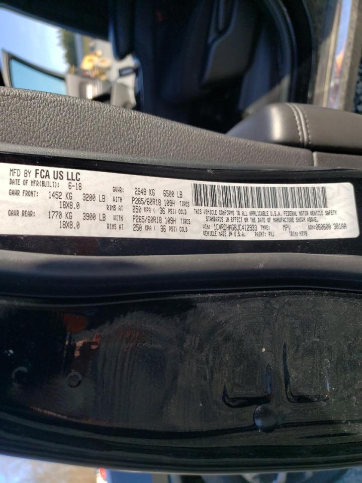 Photo 10 from auction – 2018 DODGE DURANGO SX with VIN 1C4RDHAG8JC412933