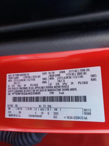 Photo 10 from auction – 2018 FORD F150 SUPER with VIN 1FTEW1EG8JKD35805