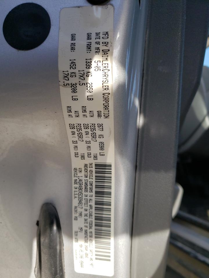 Photo 10 from auction – 2005 JEEP GRAND CHER with VIN 1J4GR48KX5C694617