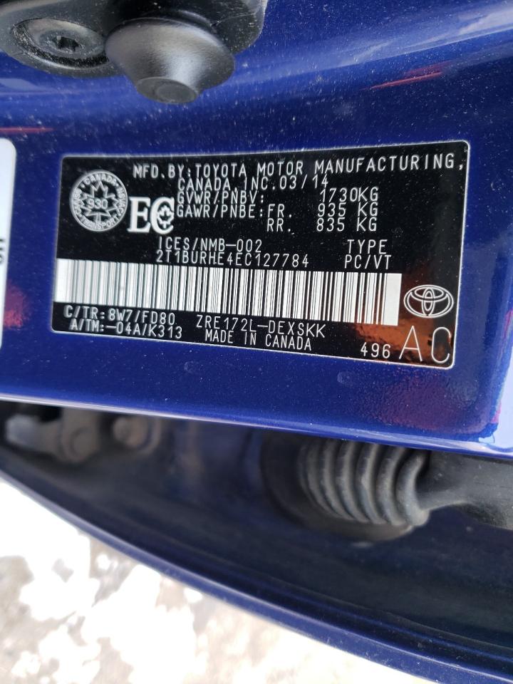 Photo 10 from auction – 2014 TOYOTA COROLLA L with VIN 2T1BURHE4EC127784
