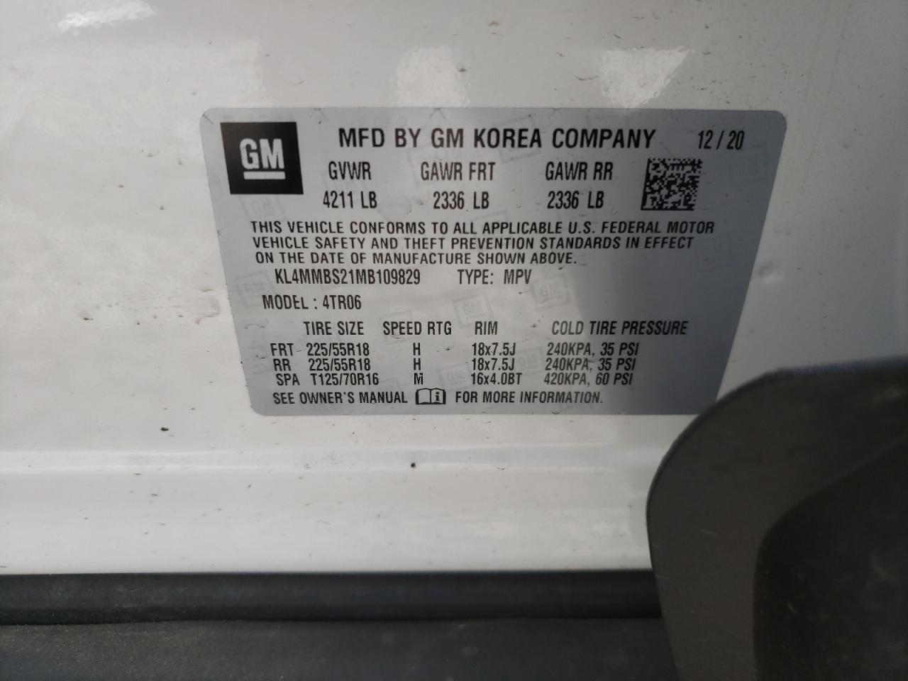 Photo 10 from auction – 2021 BUICK ENCORE GX with VIN KL4MMBS21MB109829