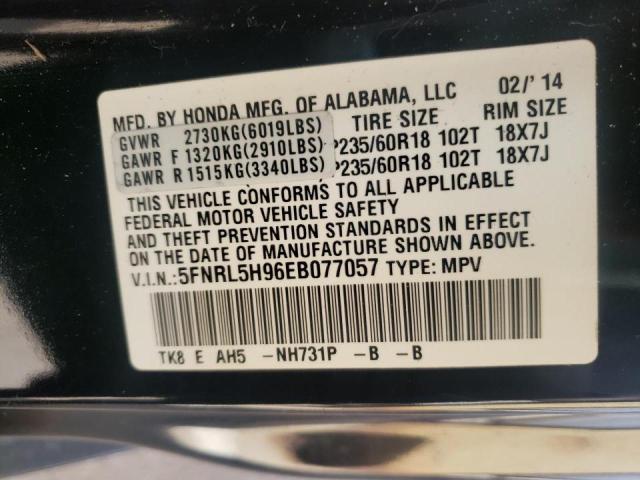 Photo 10 from auction – 2014 HONDA ODYSSEY TO with VIN 5FNRL5H96EB077057