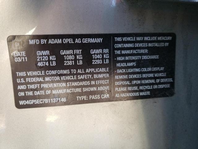 Photo 10 from auction – 2011 BUICK REGAL CXL with VIN W04GP5EC7B1137146