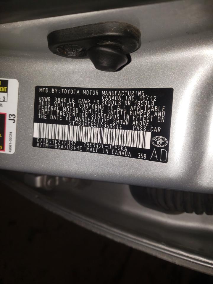 Photo 10 from auction – 2013 TOYOTA COROLLA BA with VIN 2T1BU4EE5DC959544