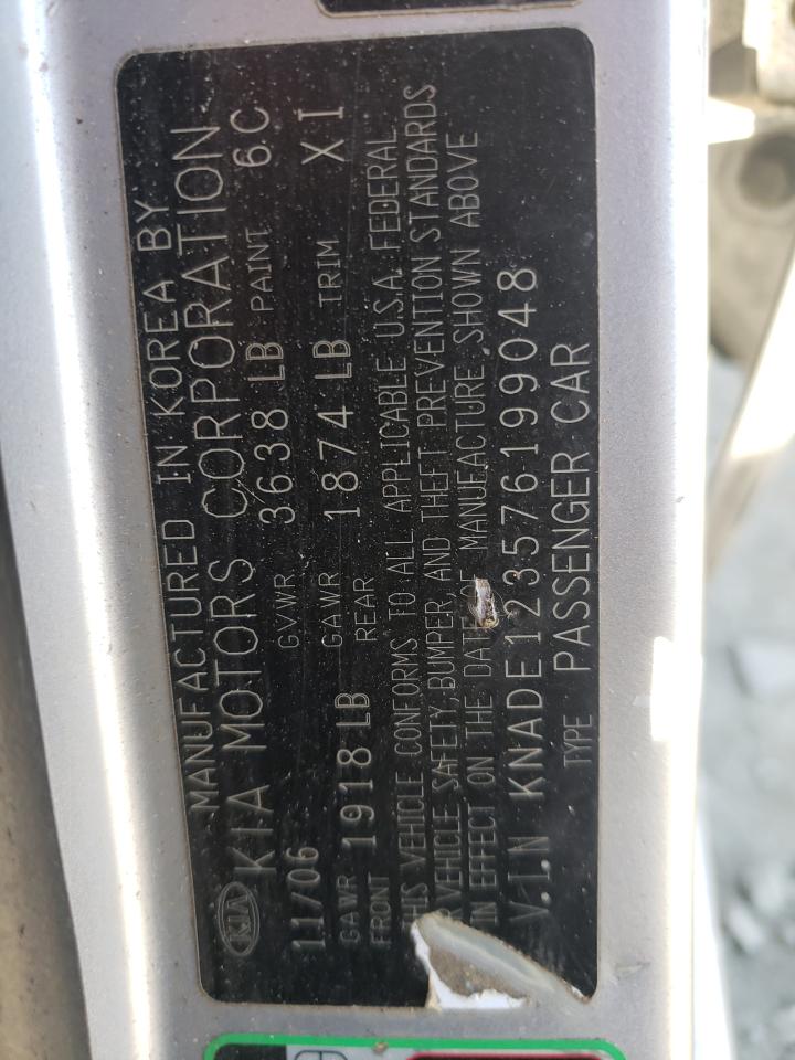 Photo 10 from auction – 2007 KIA RIO BASE with VIN KNADE123576199048