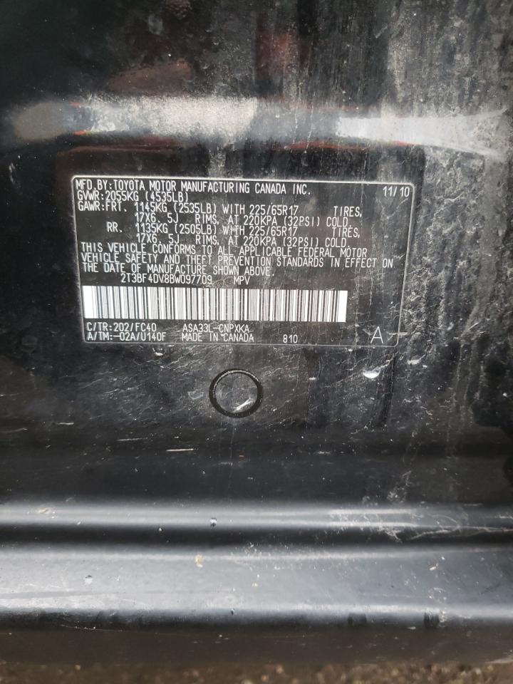 Photo 10 from auction – 2011 TOYOTA RAV4 with VIN 2T3BF4DV8BW097709