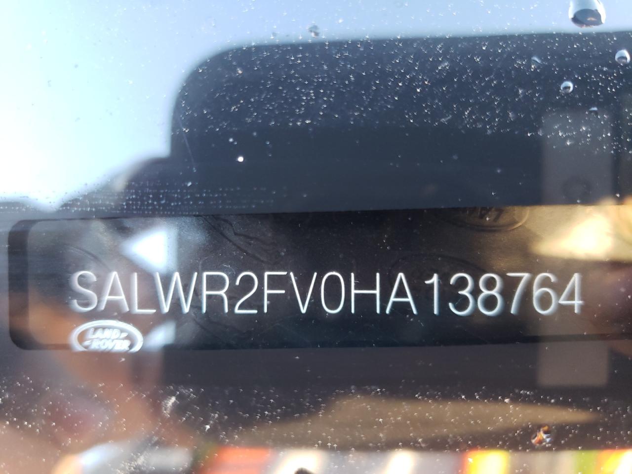 Photo 10 from auction – 2017 LAND ROVER RANGE ROVE with VIN SALWR2FV0HA138764