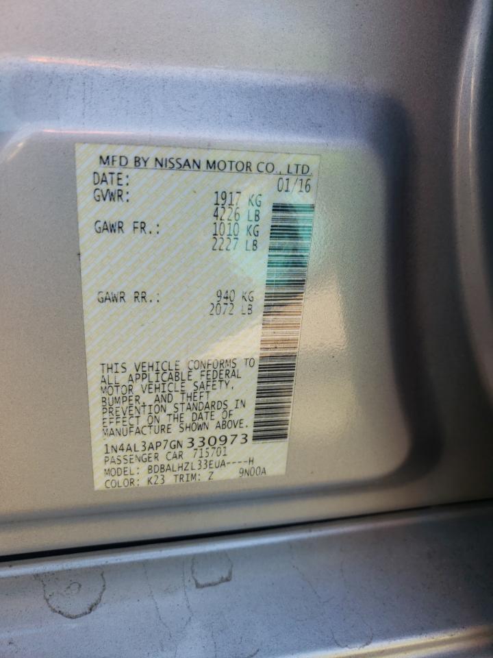 Photo 10 from auction – 2016 NISSAN ALTIMA 2.5 with VIN 1N4AL3AP7GN330973