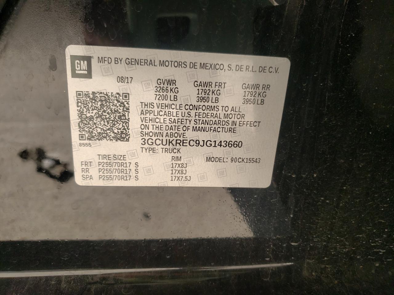 Photo 10 from auction – 2018 CHEVROLET SILVERADO with VIN 3GCUKREC9JG143660