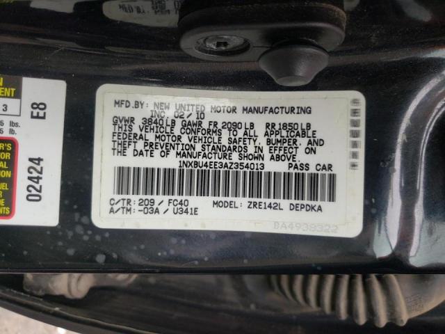 Photo 10 from auction – 2010 TOYOTA COROLLA BA with VIN 1NXBU4EE3AZ354013