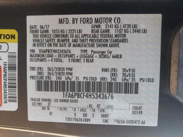 Photo 10 from auction – 2017 FORD MUSTANG GT with VIN 1FA6P8CF4H5343676