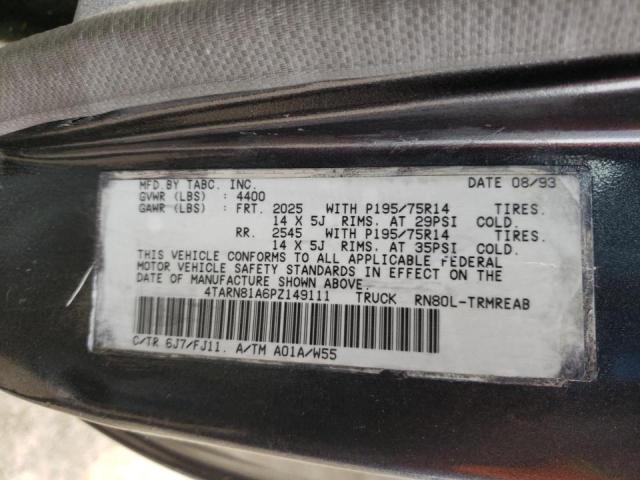 Photo 10 from auction – 1993 TOYOTA PICKUP 1/2 with VIN 4TARN81A6PZ149111