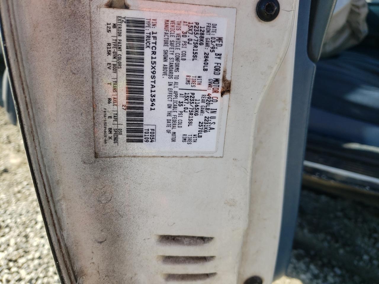 Photo 10 from auction – 1995 FORD RANGER SUP with VIN 1FTCR15X9STA13541