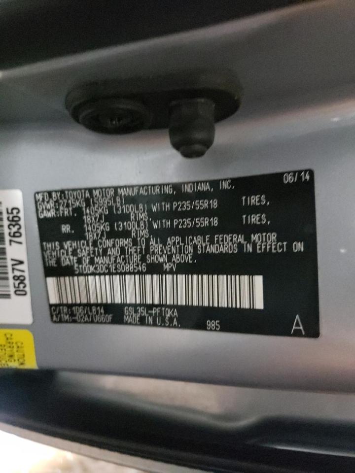 Photo 10 from auction – 2014 TOYOTA SIENNA XLE with VIN 5TDDK3DC1ES088546