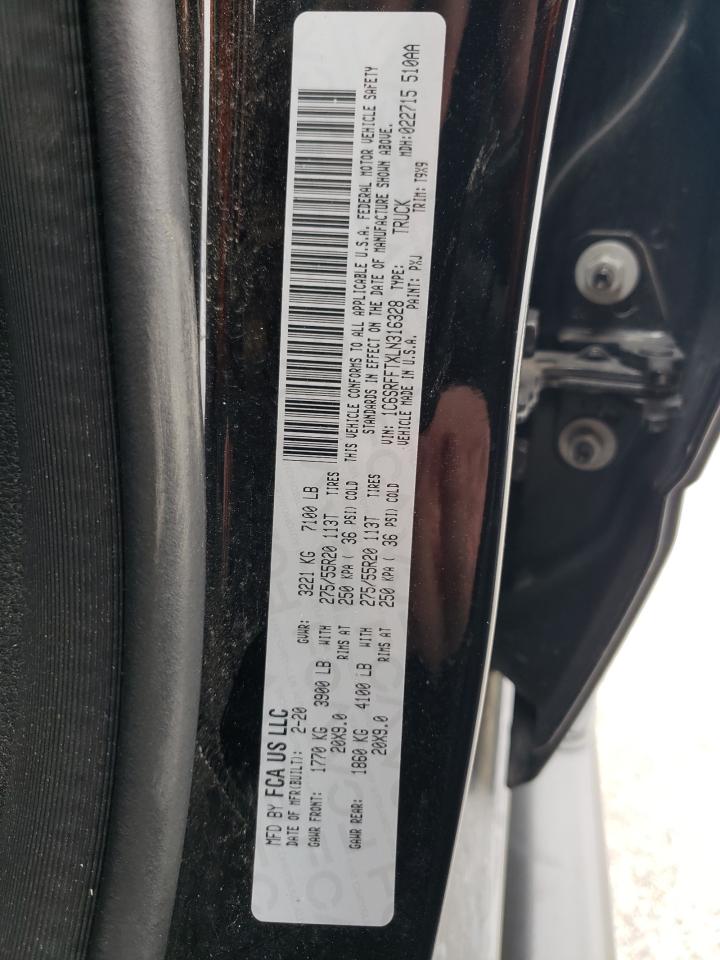 Photo 10 from auction – 2020 RAM 1500 BIG H with VIN 1C6SRFFTXLN316328