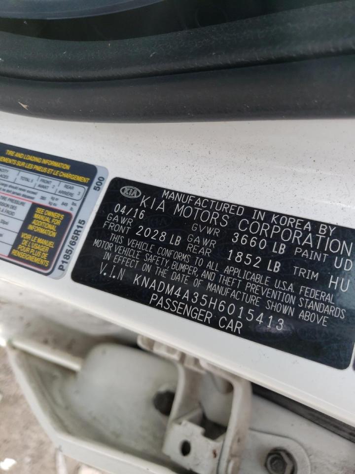 Photo 10 from auction – 2017 KIA RIO LX with VIN KNADM4A35H6015413