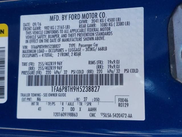 Photo 10 from auction – 2017 FORD MUSTANG with VIN 1FA6P8TH9H5238827