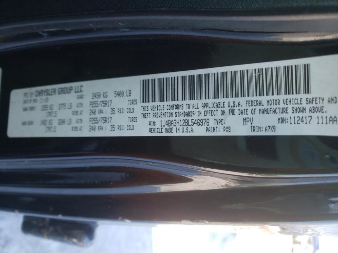 Photo 10 from auction – 2011 JEEP WRANGLER U with VIN 1J4BA3H12BL546976